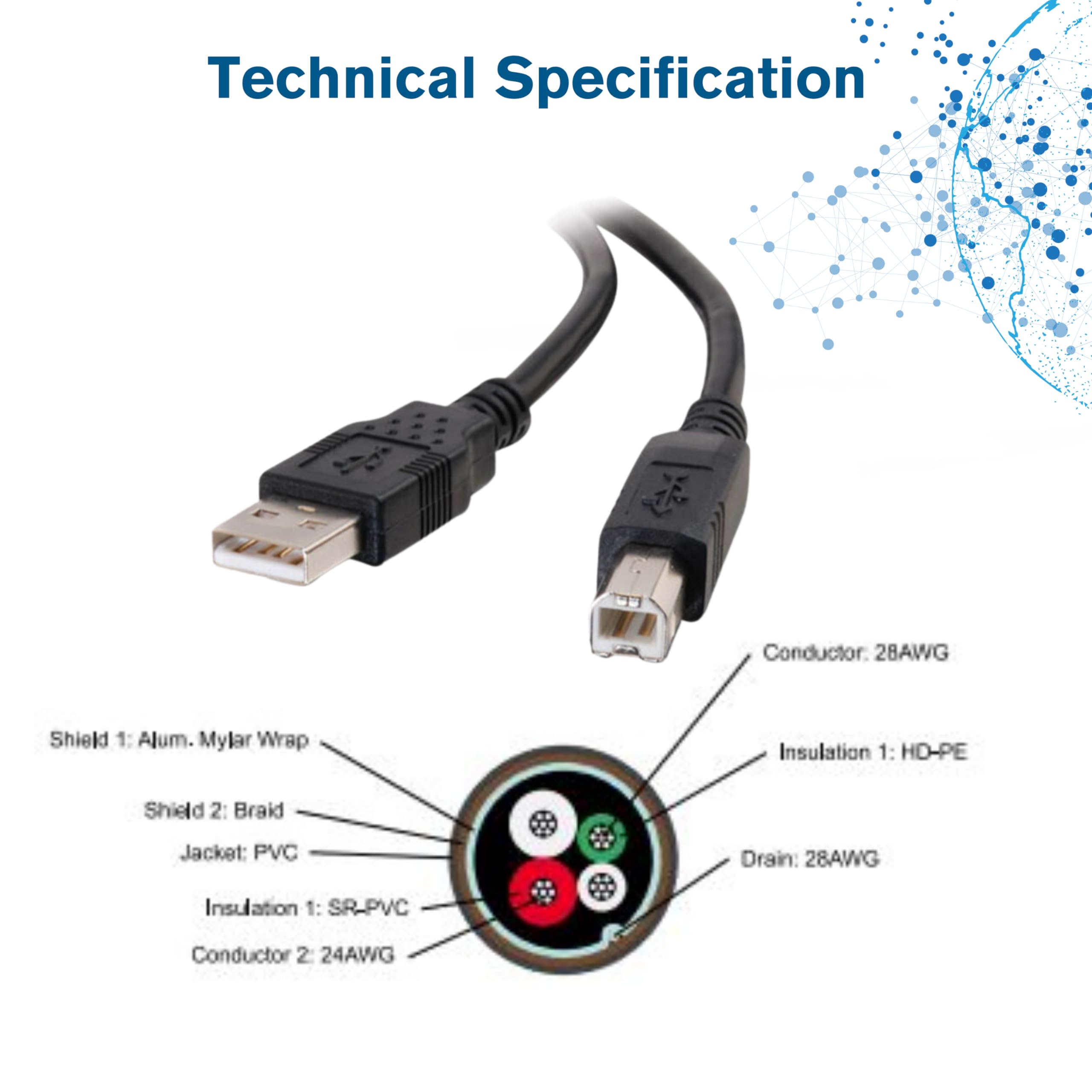 Amazon.com: C2G 28104 5m USB Cable - USB 2.0 A to B Cable